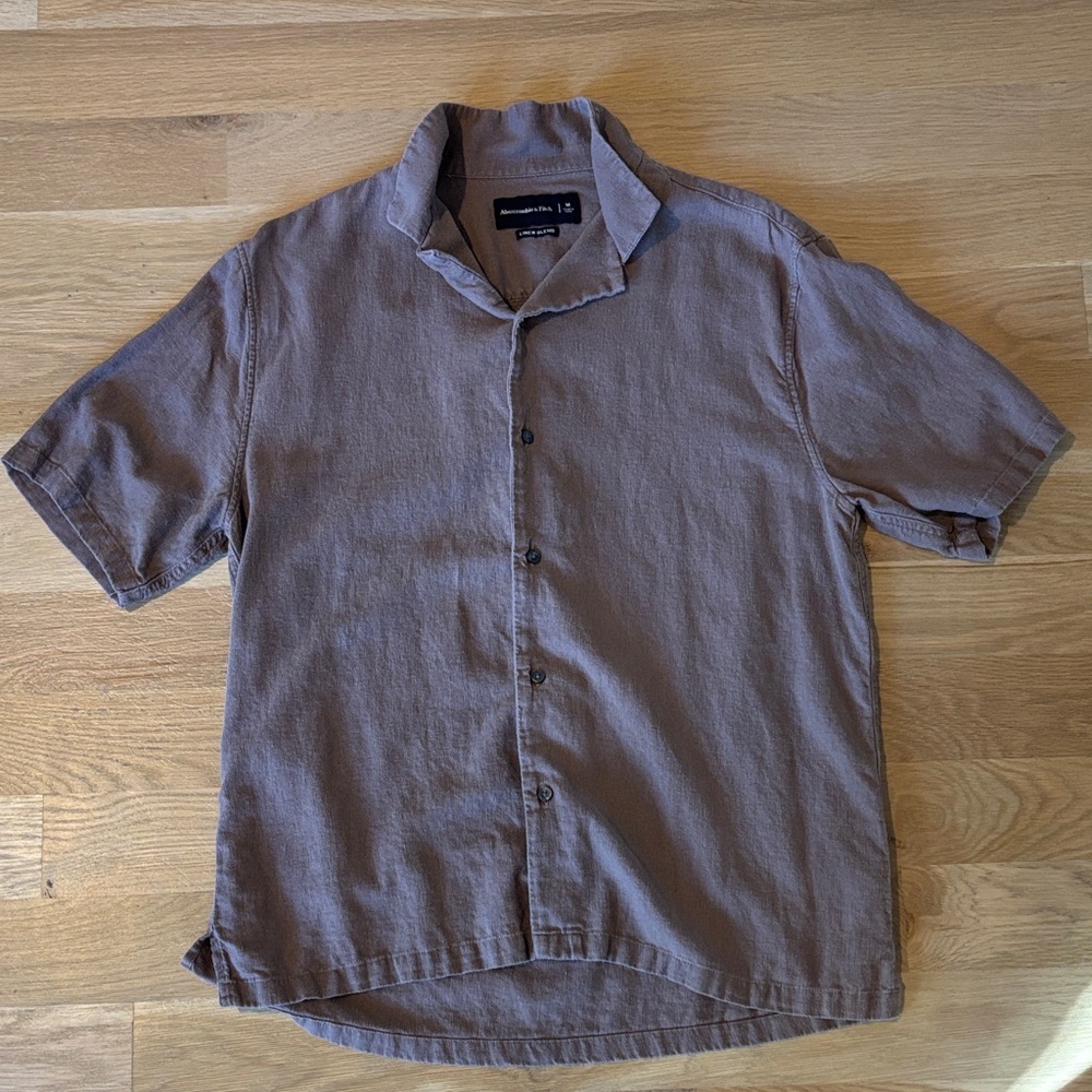 Abercrombie & Fitch Casual Brown Button Down Shirt